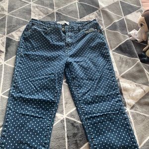 Pock-a dot skinny jeans